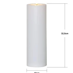 LED kaars Flamme Rak 32,5 cm wit kunststof op batterijen