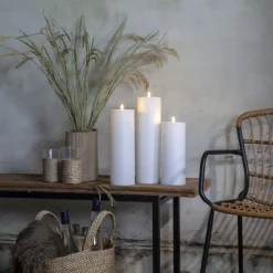 LED kaars Flamme Rak 37,5 cm wit kunststof op batterijen