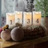 LED kaars Sara Advent 4st hoogte 12,5cm wit/zilver