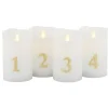 LED kaars Sara Advent 4st hoogte 12,5cm wit/goud