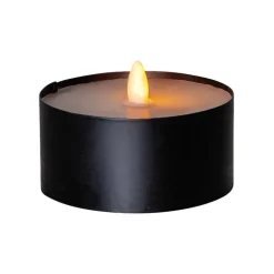 LED kaars Zaklamp Kaars zwart metaal/wax op batterijen