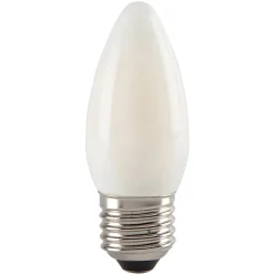 LED kaarslamp E27 4,5W 827 gesatineerd