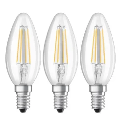 LED kaarslamp E14 4W filament 2.700K 3 per set