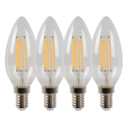 LED kaarslamp E14 4W 2700K dimbaar set van 4