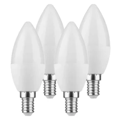 LED kaarslamp E14 5,5W 2.700K set 3+1 470lm mat