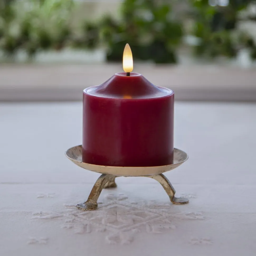 LED kaarsvlam, hoogte 9,5 cm rood echt was op batterijen