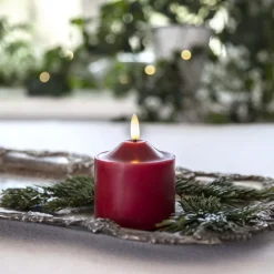 LED kaarsvlam, hoogte 9,5 cm rood echt was op batterijen
