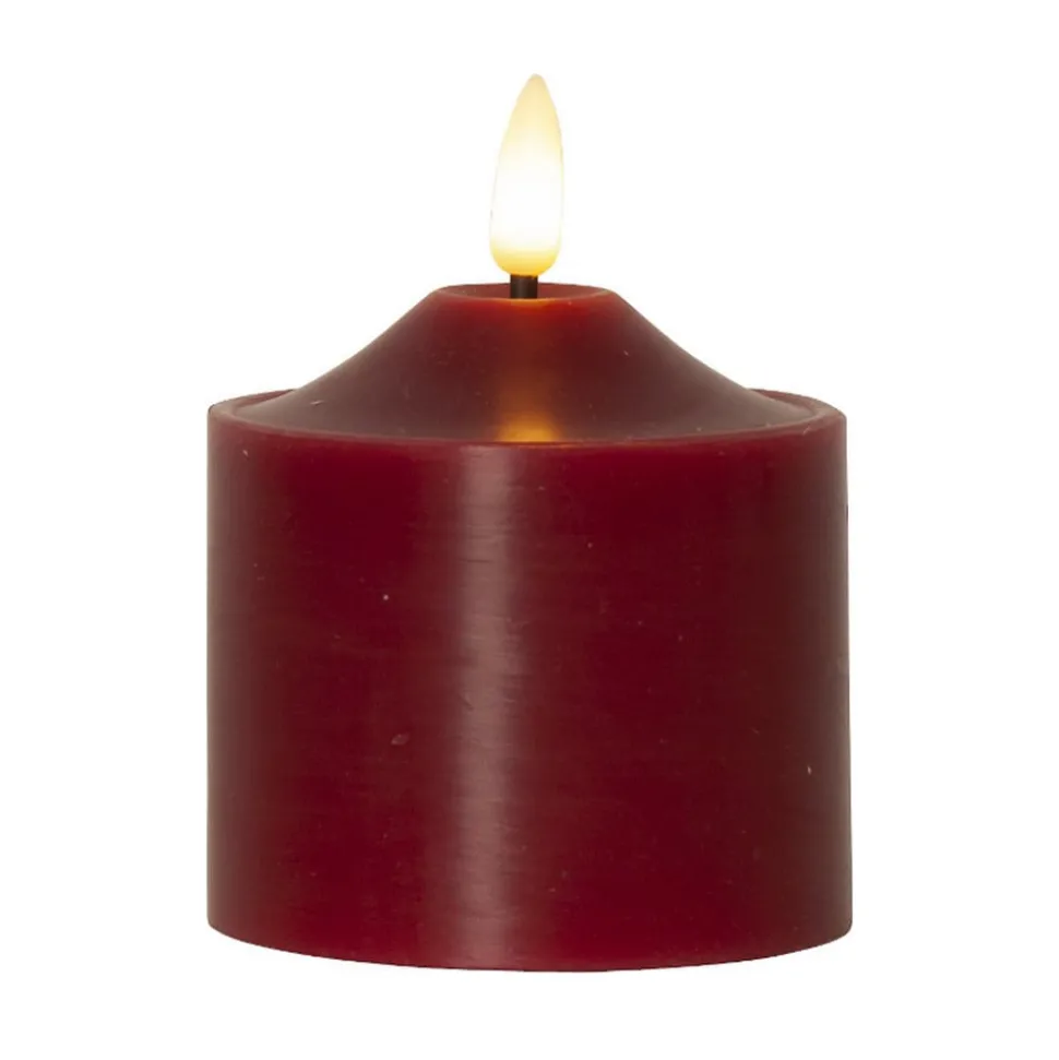 LED kaarsvlam, hoogte 9,5 cm rood echt was op batterijen