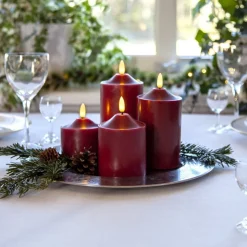 LED kaarsvlam, hoogte 9,5 cm rood echt was op batterijen