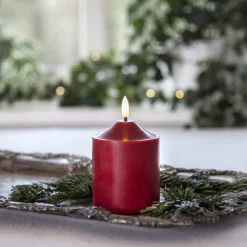 LED kaarsvlam, hoogte 12 cm, rode echte was op batterijen