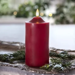 LED kaarsvlam, hoogte 17 cm, rode echte was op batterijen