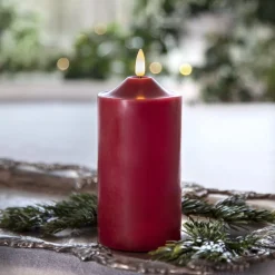 LED kaarsvlam, hoogte 17 cm, rode echte was op batterijen