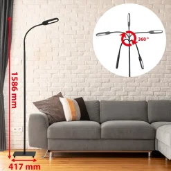 LED kantoor vloerlamp Office Step, dimbaar, zwart