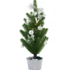 LED kerstboom met decoratie in zilver