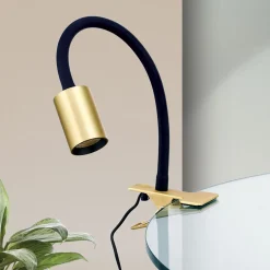 LED klemlamp Kurt messing-mat