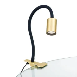 LED klemlamp Kurt messing-mat