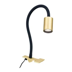 LED klemlamp Kurt messing-mat