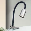 LED klemlamp Kurt nikkel-mat