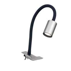 LED klemlamp Kurt nikkel-mat