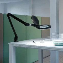 LED klemlamp MAULmakro, zwart, hoogte 50 cm