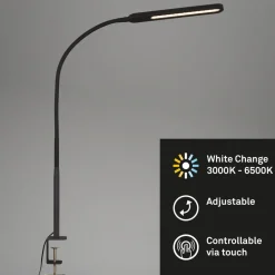 LED klemlamp Servo, dimbaar, CCT, zwart