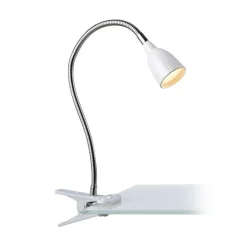 LED klemlamp Tulip, wit