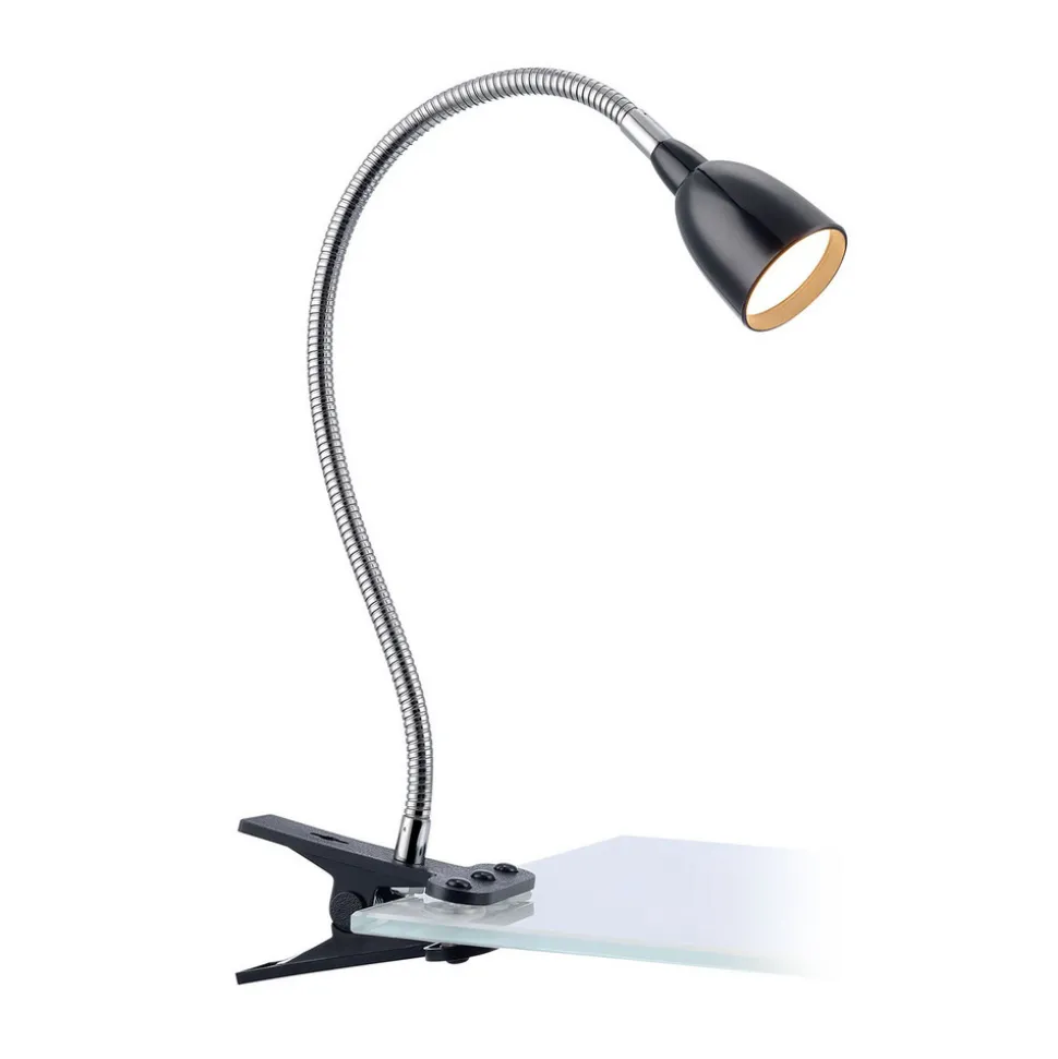 LED klemlamp Tulip, zwart