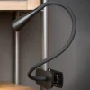 LED klemlamp Zozy, zwart, 3-StepDim, flexibele arm