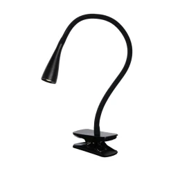 LED klemlamp Zozy, zwart, 3-StepDim, flexibele arm
