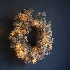 LED krans Alfi, groen/sneeuw, Ø 45 cm