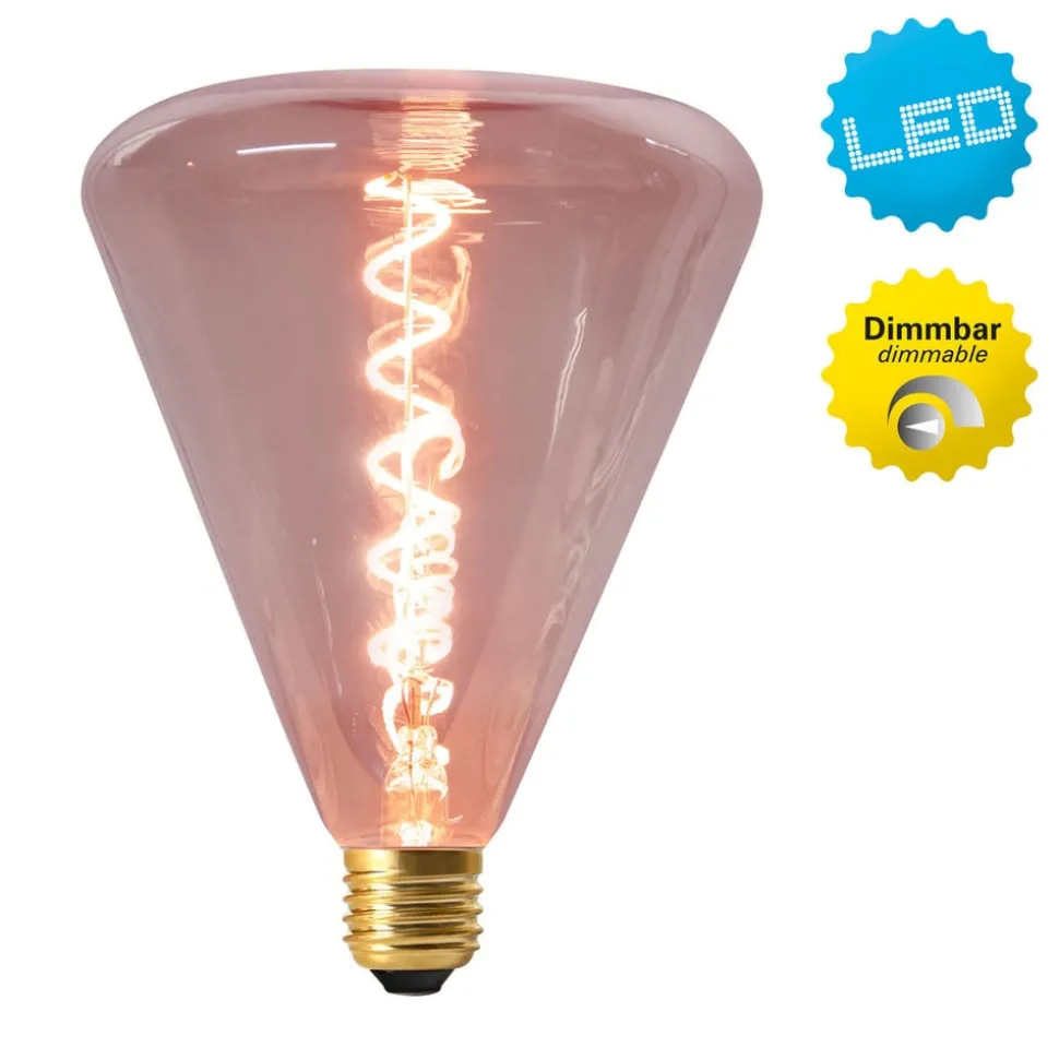 LED lamp Dilly E27 4W 2200K dimbaar, rood getint