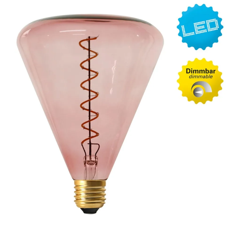 LED lamp Dilly E27 4W 2200K dimbaar, rood getint