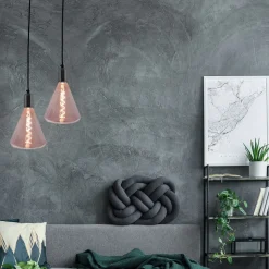 LED lamp Dilly E27 4W 2200K dimbaar, rood getint