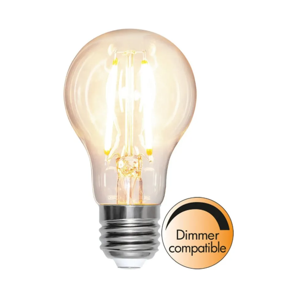 LED lamp, druppel, E27, 8 W, 2.700 K, gloeidraad, dimbaar.