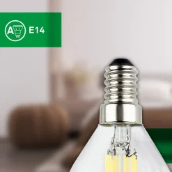 LED lamp druppel E14 2,5W helder 3000K 525lm EEK A 2er