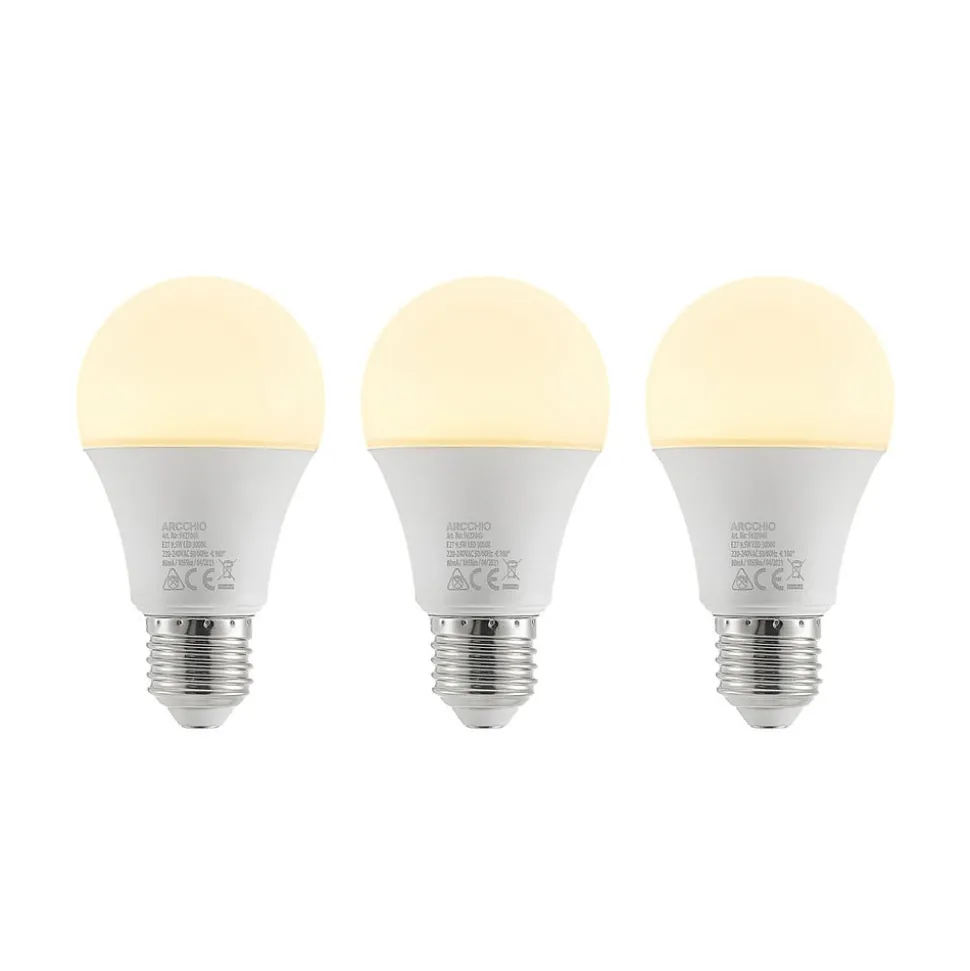 LED lamp E27 A60 9,5W 3.000K opaal, 3 per set