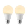 LED lamp E27 A60 8W 3.000K opaal, 2 per set