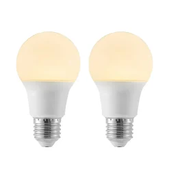 LED lamp E27 A60 8W 3.000K opaal, 2 per set