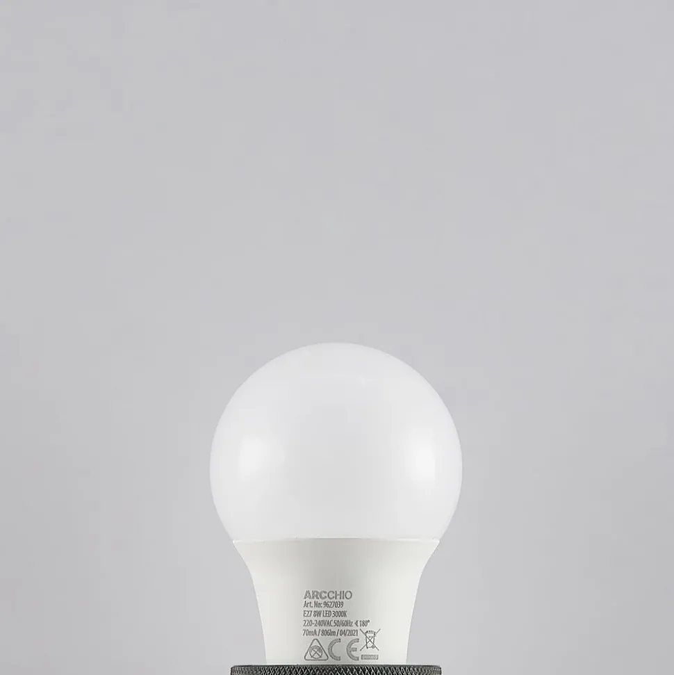 LED lamp E27 A60 8W 3.000K opaal, 3 per set