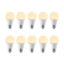 LED lamp E27 A60 8W 3.000K opaal, 10 per set