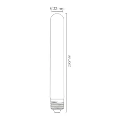 LED lamp E27 buis T32 5W 2.200K dimbaar 20cm