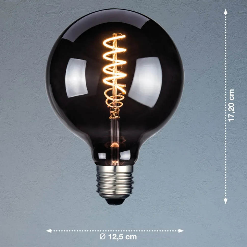 LED lamp, E27, G125, rookkleurig, 4 W, 1800 K, 60 lm