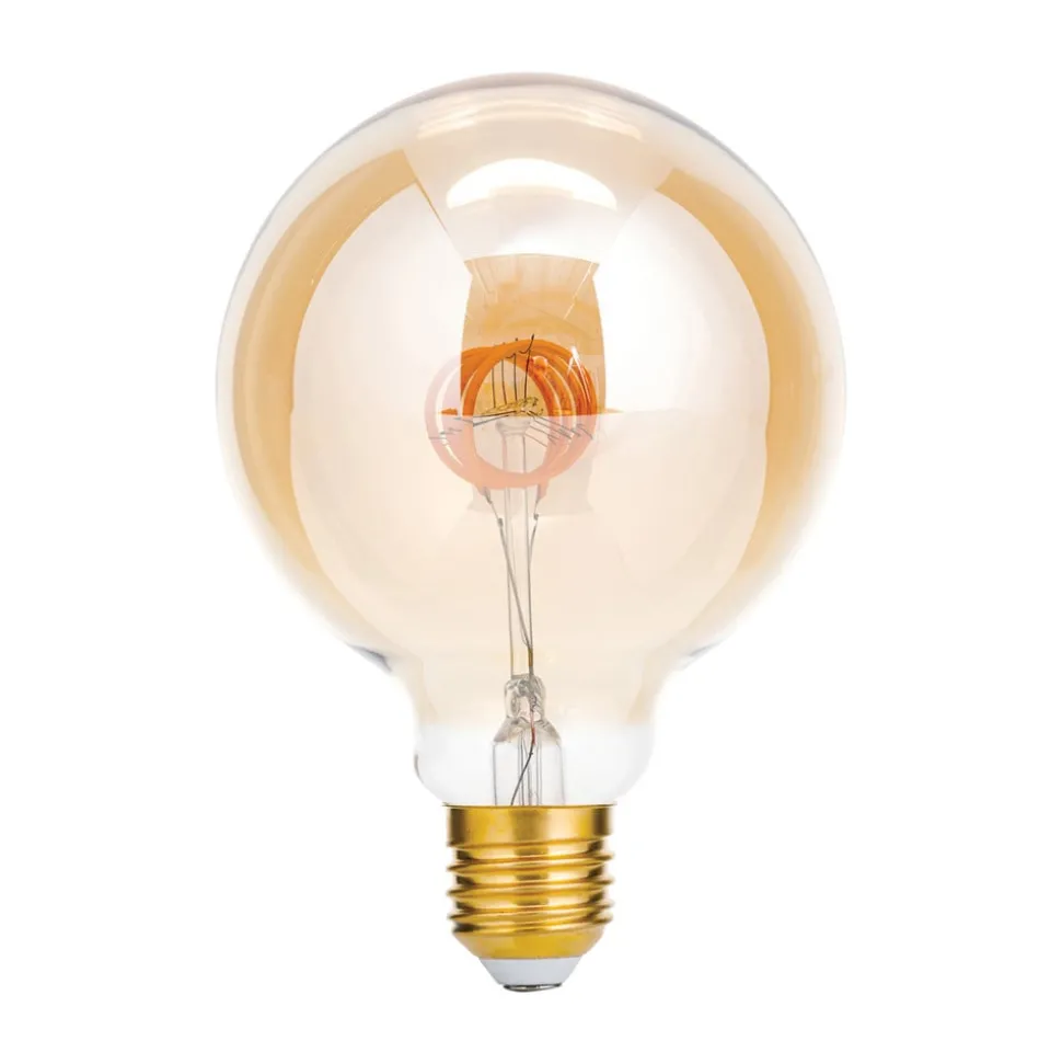 LED lamp E27 G95 4W amber 2.200K dimbaar