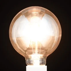 LED lamp E27 G95 4W amber 2.200K dimbaar