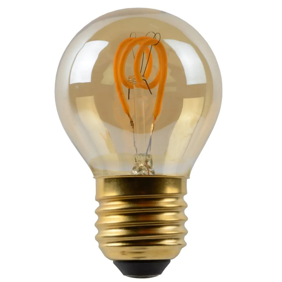 LED lamp E27 G45 3W amber 2.200K dimbaar