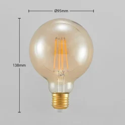 LED lamp E27 G95 6,5W 2.500K amber 3-step-dimmer