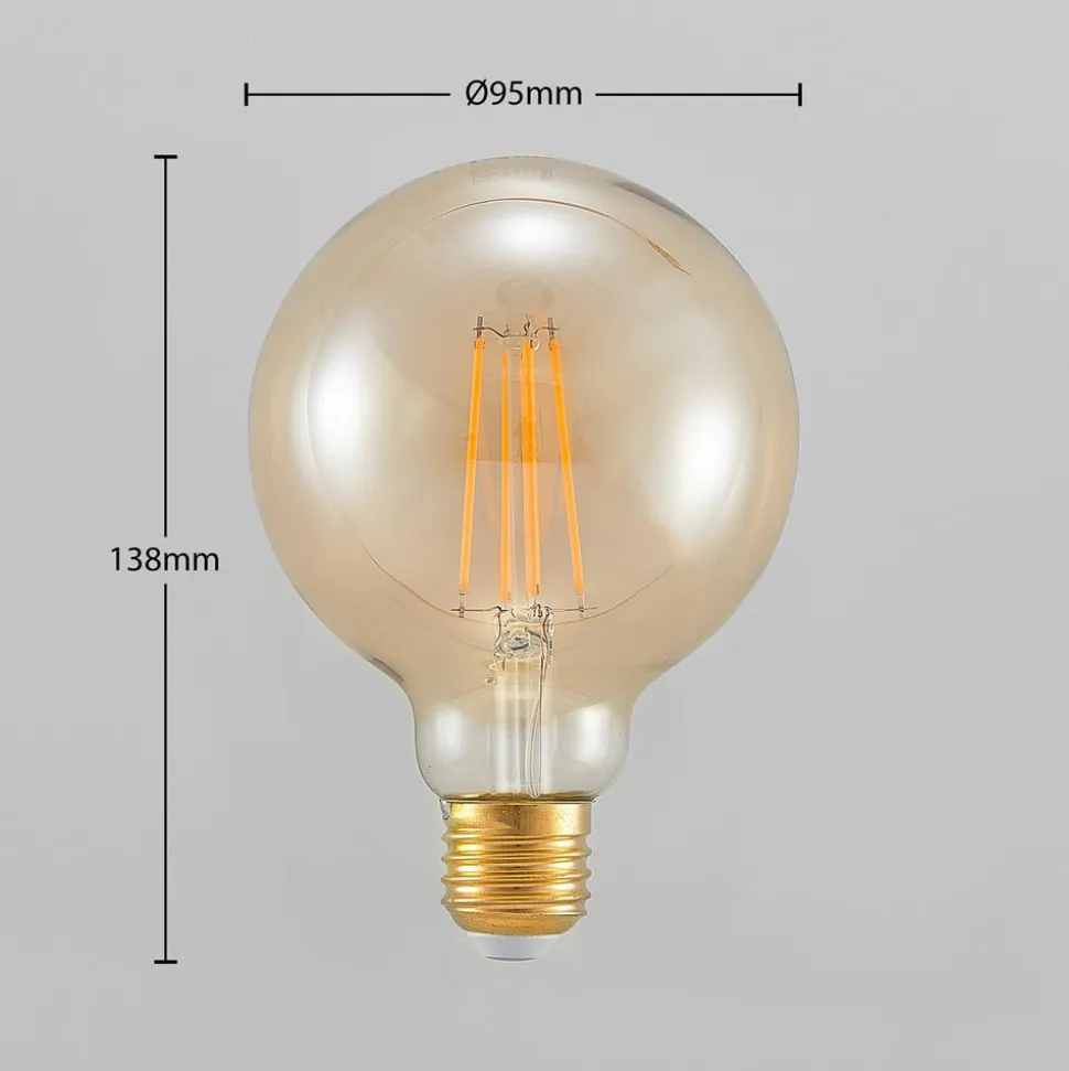 LED lamp E27 G95 6,5W 2.500K amber 3-step-dimmer