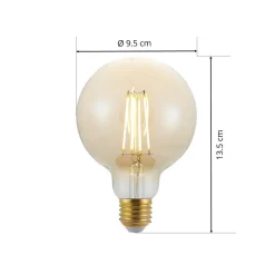 LED lamp E27 G95 6,5W 2.500K amber 3-step-dimmer