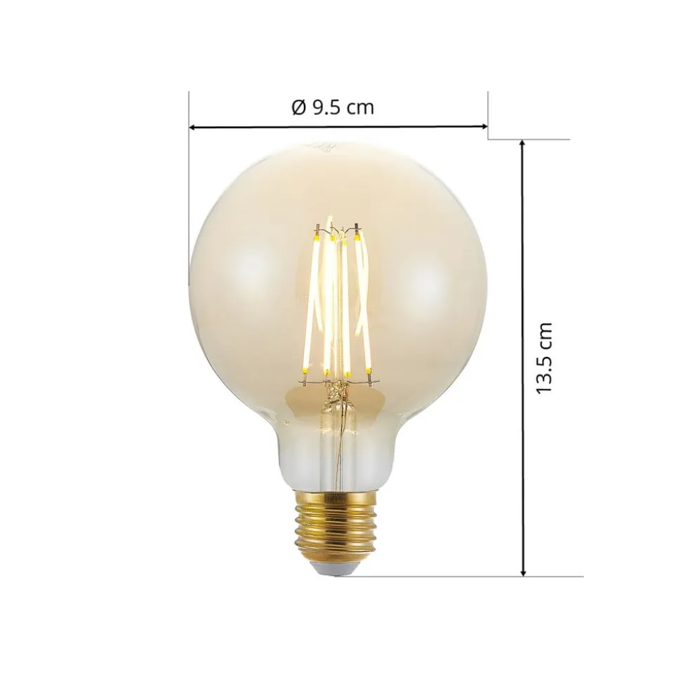 LED lamp E27 G95 6,5W 2.500K amber 3-step-dimmer