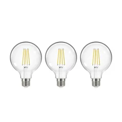 LED lamp, E27, G95, 3,8W, 2700K, 806lm, 3 stuks